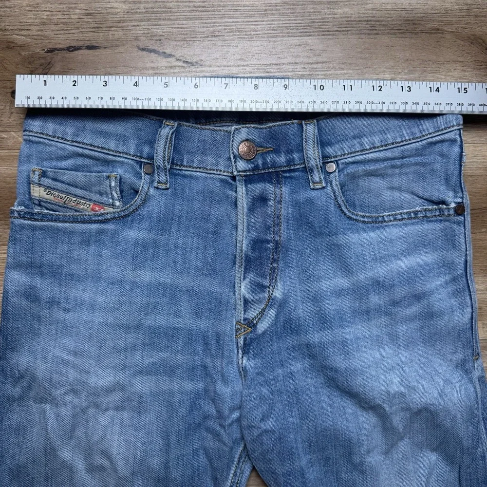 Diesel Tepphar-X Jeans Mens 28x32‎ Light Blue Slim Carrot Distressed Button Fly